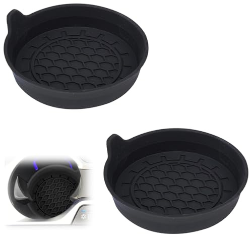 2 Pcs Car Cup Holder Coaster, Car Coasters for Cup Holders, Silicone Car Cup Holder Insert Non-Slip Recessed Car Interior Accessories, Universal Vehicle Cup Holders Car Accessories Car SUV (Black)