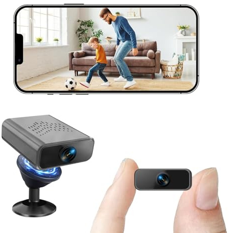Spy Camera-Hidden Camera-Mini Camera-4K Small Cameras with Night Vision, WiFi Hidden Cameras with Magnetic, Indoor Security Cameras with Motion Detection, Instant Alerts, Small Nanny Cam for Baby, Pet