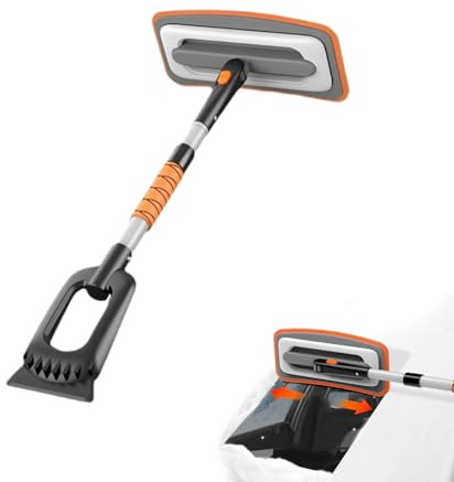 Rascador de Hielo de Aleación de Aluminio - Rascador de Coche de 90cm, Quitanieves para Autos | Limpiador de Nieve Extensible | Herramienta de Invierno con Mango Ergonómico para Parabrisas, SUV,