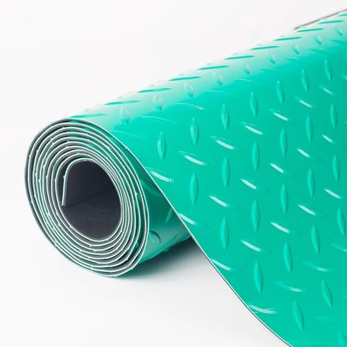 Rollos de Alfombrillas de Goma, Rollo de Suelo Garaje PVC Multicolor 1,5X(1-15) m(Green,1.5x4m)