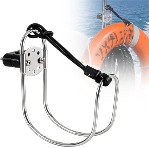 Marine Lifebuoy Bracket - Boat Ring Holder Mount Stainless Steel Life Rings Horseshoe Hanger for Yacht, Kayak, Fishing, 1 Pcs