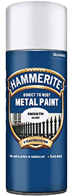 Hammerite Direct to Rust Smooth Finish Aerosol Silver 400ml