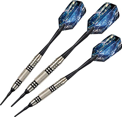 Viper by GLD Products Silver Thunder Soft Tip Darts, 1 Knurled Band, 20 Grams,Black,20-3703-20