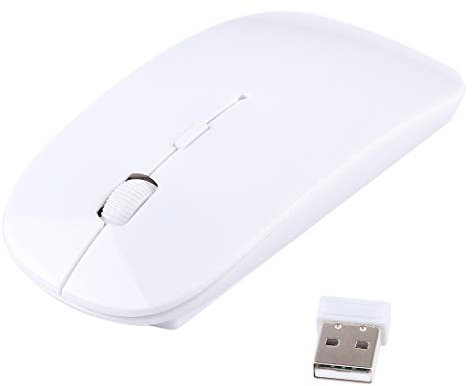 2.4GHz Wireless Ultra-thin Laser Optical Mouse with USB Mini Receiver, Plug and Play