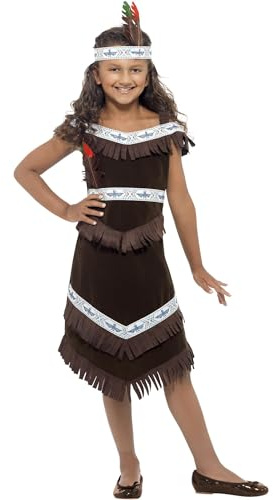 Smiffys Native American Inspired Girl Costume, Brown Halloween und Karneval