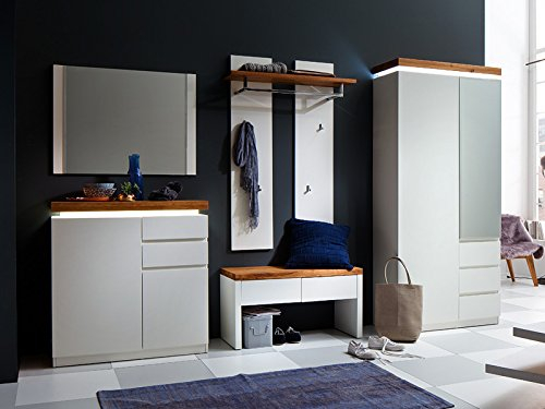 möbelando Garderobe komplett Set Flurgarderobe Hängegarderobe Dielengarderobe Lisa I