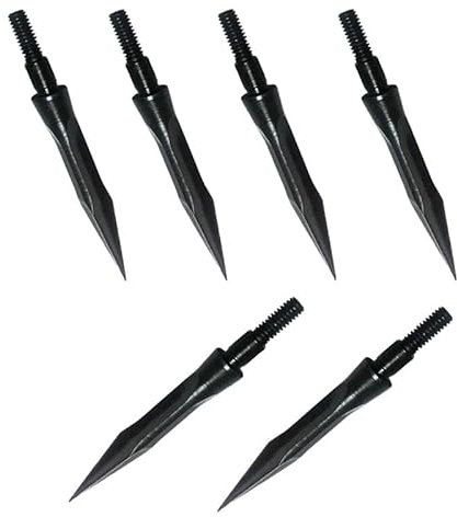 UP100 6 Stück 125-Korn-Kohlenstoffstahl-Jagd-Breitkopf-Bogenschießen-Pfeilspitze Schusspunkt-TIPP für Armbrust Compound Recurve Bogen Pfeilschäfte