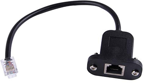 RJ12 6p6c Femmina a Maschio Telefono Pannello Mount Lan Network Ethernet Cavo di Estensione 15cm