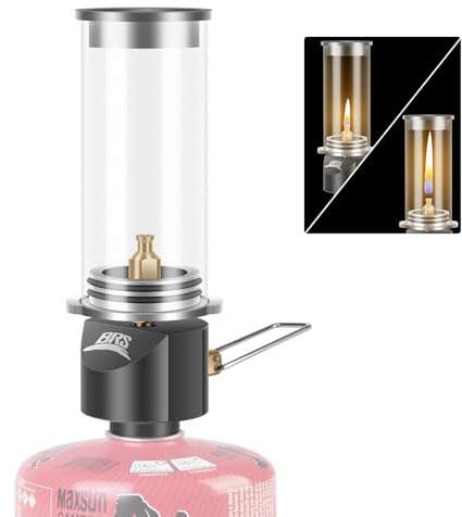 Tentock Portable Outdoor Camping Lantern, Mini Hurricane Kerosene Lamp & Gas Candle Light with Adjustable Flame for Hiking, Fishing, Backpacking Butane Fuel