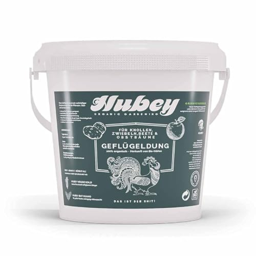 HUBEY Bio Naturdünger aus Hühnermist (1 kg) - Hochwirksamer Hühnerdung u. organischer Bodenverbesserer - Universal Dünger vom Biohof …
