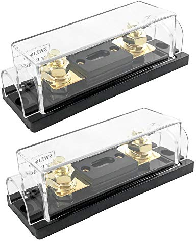 QWORK® ANL Sicherungshalter 0/2/4 Gauge mit 250 Amp ANL Sicherung, 2 Stück