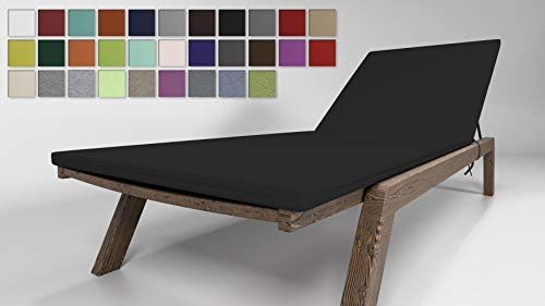 Rollmayer Sitzkissen für Sonnenliege Auflage Polster für Gartenliege Liegestuhl Strandliege Kollektion Vivid (Schwarz 34, 190x54x4cm - 1 Stück)