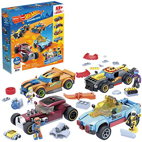 Mega Construx Personaliza tu Coche Hot Wheels, Juego de construcción para niños con más de 55 Piezas (Mattel GVM13)