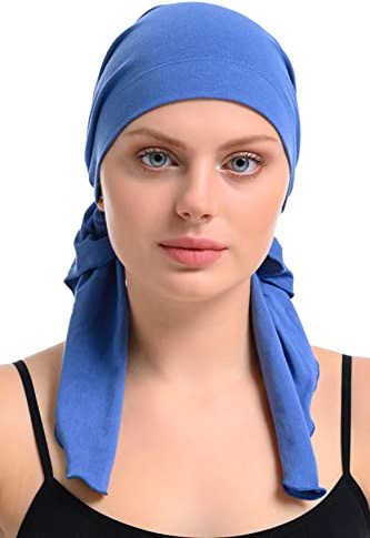 Vorgebundenes Bambus Bandana – Chemo Kopfbedeckung für Damen | Chemo-Bandana bei Haarausfall, vorgebunden und sofort tragbar, aus Bambus & Baumwolle für empfindliche Kopfhaut