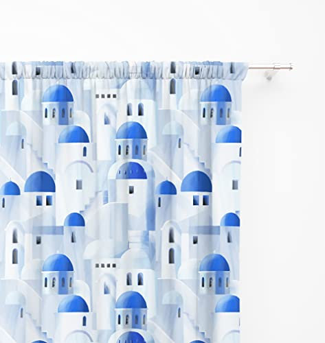 Tex family Tenda tendaggio confezionata Made in Italy cm. 150X280 per Tutti i Tipi di Bastone e binari Tende Santorini Blu