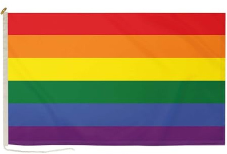 DuraFlag Regenbogen-Flagge, hochwertige Flaggen mit Seil und Knebelbeschlägen, verstärkte Nähte, 150 g/m², geeignet für Fahnenmasten (50 x 30 cm)