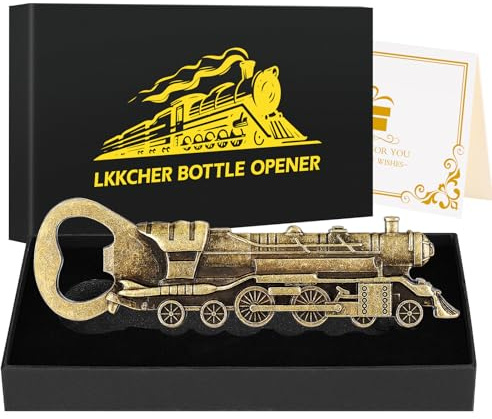 LKKCHER Dampfzug Geschenke, Vintage Dampflokomotive Bierflaschenöffner, Personalisierte Geschenke für Männer Frauen Zug Fans, Weihnachtsgeschenke Geburtstagsgeschenke für Männer, Freund, Papa