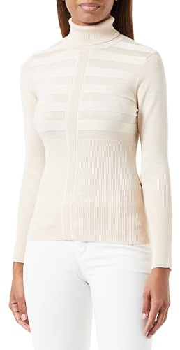 Morgan 202-mentosa - Jersey de Manga Larga y Cuello Alto, Lurex Mentosa, Color Blanco, Litchee, S