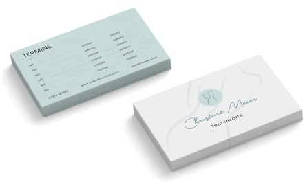 Terminkarten personalisiert | Relaxation | 2-seitig | Querformat | Menge + Farbe wählbar | Terminzettel | nächster Termin | Heilpraktiker | Massage | Praxis (Cyan, 100 Stück)
