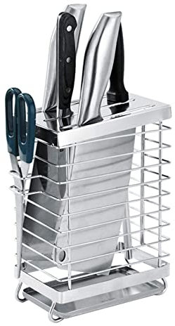 BPILOT Blocs Couteaux vides Porte-Couteaux Étagère De Rangement De Cuisine en Acier Inoxydable Ménage Multi-usages Couteau De Cuisine Vaisselle Étagère De Rangement pour la Cuisine