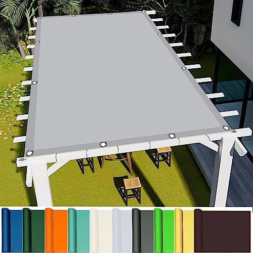 Sun Shade Sail Rectangle 4.5 x 5 m(14.76 x 16.4ft) Waterproof Sunscreen Anti-UV Hot Tub Shelter Pergola Awnings With Rope with Free Rope for Outdoor Garden Patio Yard Lawn, Light Grey