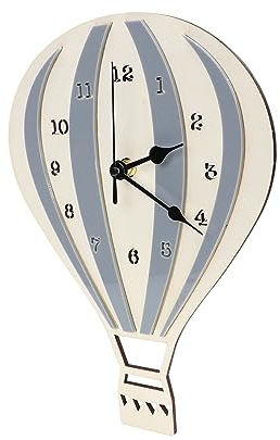 Garneck Wanduhren Uhr Für Kinder Heißluftballon- Wand Kinderzimmer Geräuschlose Ballon-Tier- Boutique- Stumm- Wanddekoration Kinderzimmer-Wanddekoration