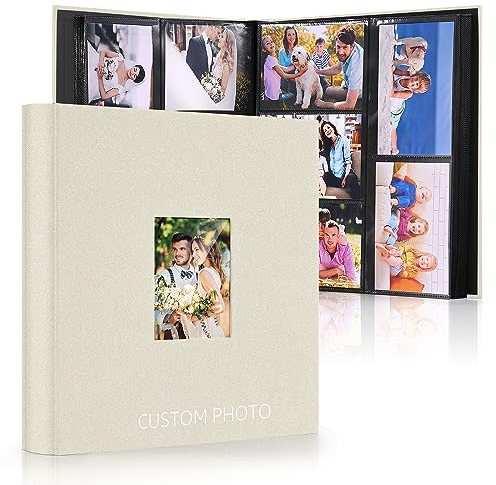 DazSpirit Großes Fotoalbum Einsteckalbum für 600 Fotos (10x15 cm) - Leinenbindung, Personalisierbar, Ideal für Familie, Hochzeiten, Reisen & Baby-Erinnerungen, Fotobuch zum Einstecken, Schwarz