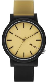 KOMONO Mono Tones Herren Automatikuhr in Zigarre mit schwarzem Silikonarmband