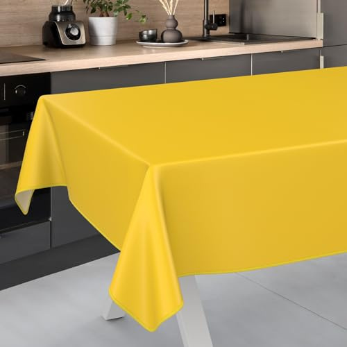 Vaxduk bordsduk tvättbar vaxduk vaxduk trädgårdsduk utomhus inomhus 120 x 140 cm med fåll gul
