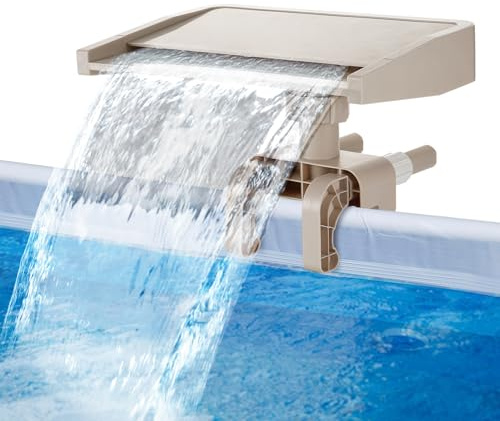 Pool Fountain Waterfall for Above Ground Pools - Adjustable to Fit Various Frames, Waterfall Pool Sprinkler Fountain Soothing Pool Accessories for Cooling & Relaxation, Easy to Install