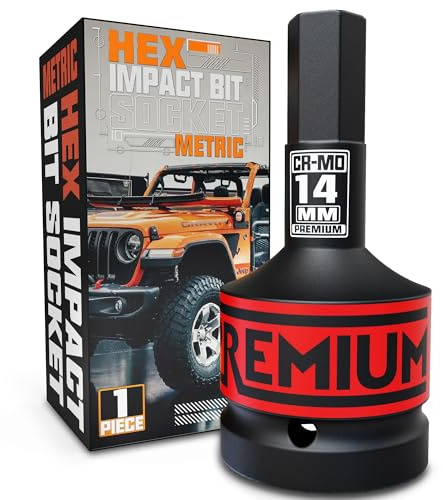 KIRXST Juego de Llaves de Impacto Hexagonales de 1 pulgada, Herramienta de Destornillador Allen de Impacto de H14 (14 mm), para Coche, Bicicleta, Reparación de Herramientas
