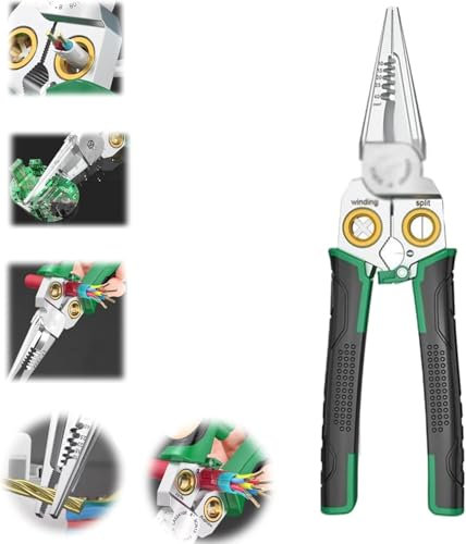 7 in 1 Multi-Function Wire Stripping Pliers, Wire Strippers with Electricity Measurement Function, Professional Wire Stripping Tool Electrical Pliers for Stripping Cutting Crimping