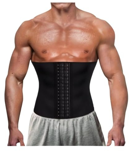 MCLIUJIA Taillentrainer Herren Taillentrainer Schweiß Sauna Anzug Fitness Bauchkorsett Rückenstützgürtel Schweißgürtel(XL)