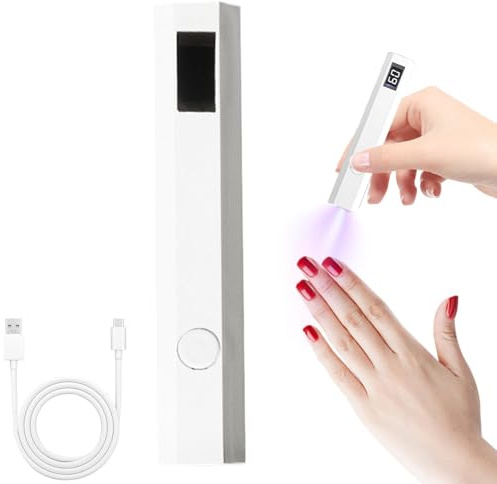 Lampada UV Portatile A Mano Per Unghie Gel Asciugacolla Senza Fili | Piccola Mini Penna UV Portatile Per Adesivi Unghie Asciugatore Colla 2 Timer E Polimerizzatore Per Donna