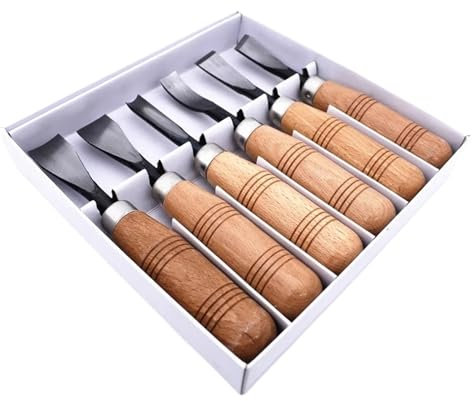 6 pezzi professionali for intaglio del legno, sgorbie a mano, coltelli a scalpello, set di strumenti, utensili manuali for la lavorazione del legno, for la lavorazione del legno fai da te per officina