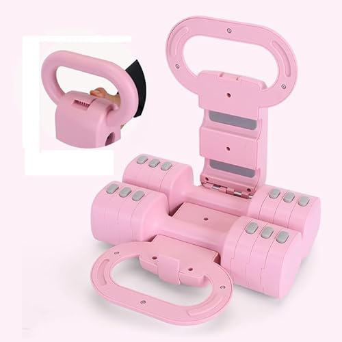 Set Kettlebell Regolabile, Pesetti Manubri Palestra per Donne, (2 in 1) Rosa Kettlebell Pesi Regolabili Manubri 1 kg per Donne – Kit Palestra Casa e Allenamento