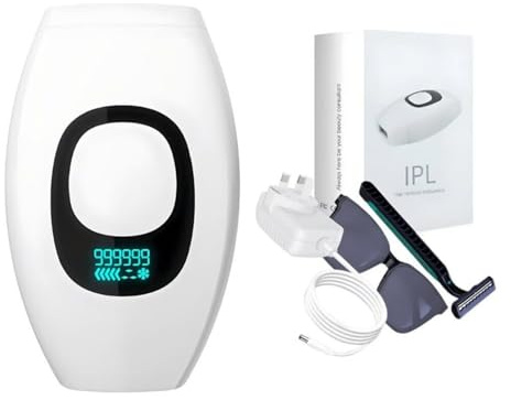 hautlux Blitzhaut IPL Laser-Haarentfernungsgerät IPL Haarentfernungsgerät für Damen und Herren, schmerzfreie Haarentfernung für Körper, Gesicht und Bikini-Zone, 999.999 Blitzlicht
