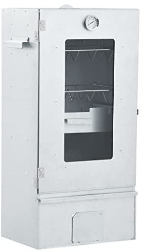 Räucherofen mit Kaltrauchgenerator & S-förmige Haken, Räucherschrank mit Sichtfenster & Thermometer, Rostfrei, Robust und langlebig, Verzinkter Stahl 44,5 x 29 x 83 cm
