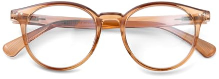 SKYWAY Blaulichtfilter Brille Damen Herren, Retro Runde Leichte Blue Light Glasses Computerbrille Brille ohne Stärke Gaming Brille mit Federscharnier