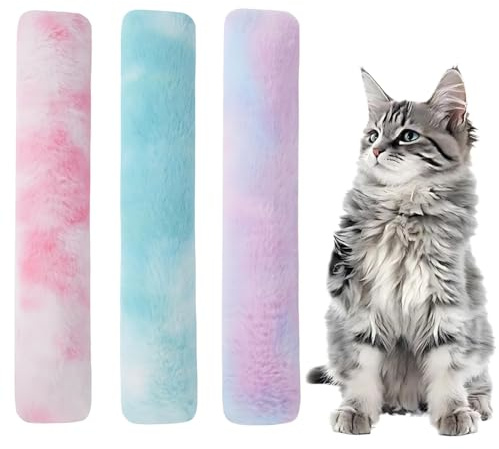 YAZWUR Set di 3 Giochi per Gatti con Erba Gatta, Cuscini Morbidi in Peluche con Valeriana, Giocattoli Calmanti per Animali Domestici