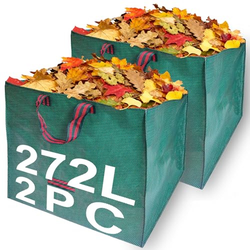 Goutime Heavy Duty Garden Bags, Reusable Sacks with Handles, for Collecting Waste and Leaves,Square collection bag (272L*2PC)