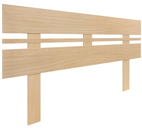 DHOME Cabecero de Madera reciclada DM Horizontal Ancho con Patas Cama Palets Herrajes incluidos (135x115 Horizontal Ancho, Madera Natural)