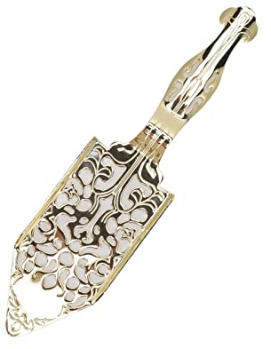 ZAWELIYO Vintage Rostfritt Stål Absinthe Sked Bekväm Vikt för Malört Cocktailbar Glaskopp Dricksfilter Sked (Guld)