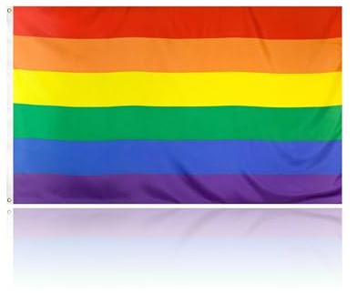 LONZIKP Bandera LGBT Arcoíris 150x90cm (1 ud.) | Colores Vivos, Resistente UV, Doble Costura, Ojales Metálicos para Orgullo, Paz y Diversidad | Interior y Exterior