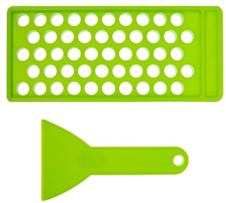 HOMOCONO Lip Gloss Tray with 50 Holes Plastic Lip Balm Containers and Spreading Mixture Tool
