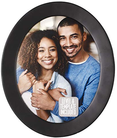 Malden International Designs 2163-80 Classic Oval Black Wood Picture Frame, 8x10, Black