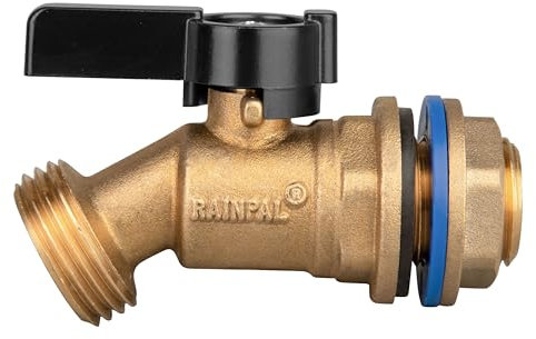 RAINPAL RBS005 Brass Water Container/Rain Barrel Quarter Turn Spigot(LF Compliant, for Open TOP Barrels)