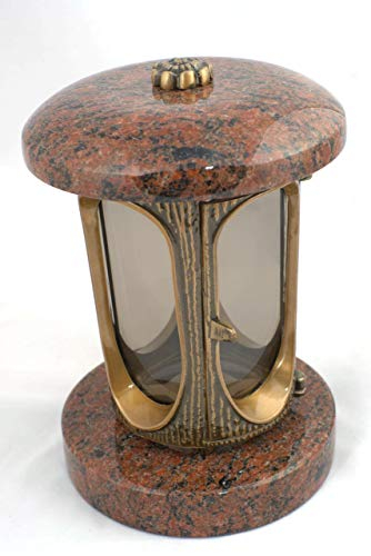 designgrab Alu Grablampe aus messingfarbenem Aluminium in Antikoptik in Granit Vanga