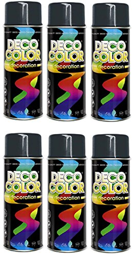 Fahrzeugteile Hoffmann 6er Sparpack DC Lackspray glänzend 400ml nach RAL freie Farbauswahl (6 Dosen in anthrazit glanz RAL 7016)