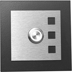 Edelstahl Klingelplatte Manhattan 009 Anthrazit Pulverbeschichtet ohne Gravur V2A Edelstahl LED Taster Edelstahlklingel Haustürklingel Klingel Türklingel Klingelschild. (LED weiß)